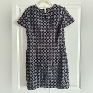 Banana Republic Midi Dress Size 8 Short Sleeves Color Gray/Black